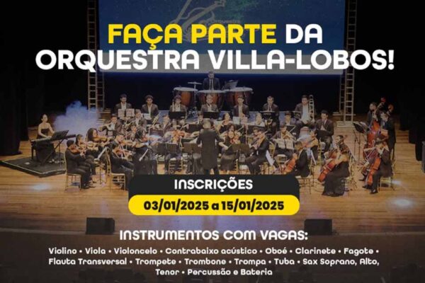 Inscrições abertas para integrar a Orquestra Villa-Lobos de Porto Velho