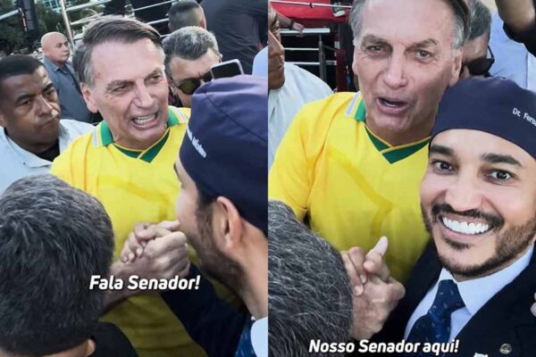 Bolsonaro chama Fernando Máximo de “nosso senador” durante manifestação em Brasília