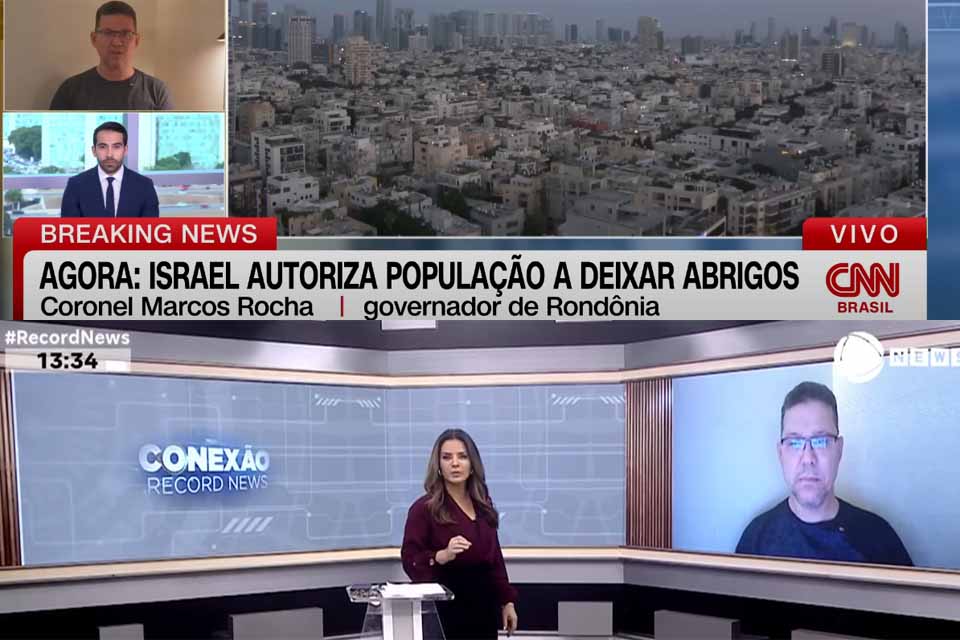 Governador de Rondônia fala à imprensa sobre permanência em Israel em meio à tensão com o Irã
