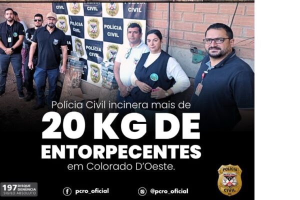 Polícia Civil incinera 23 quilos de drogas em Colorado do Oeste