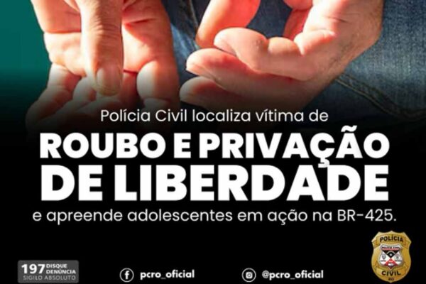 Polícia Civil resgata motorista vítima de roubo e restrição de liberdade na BR-425