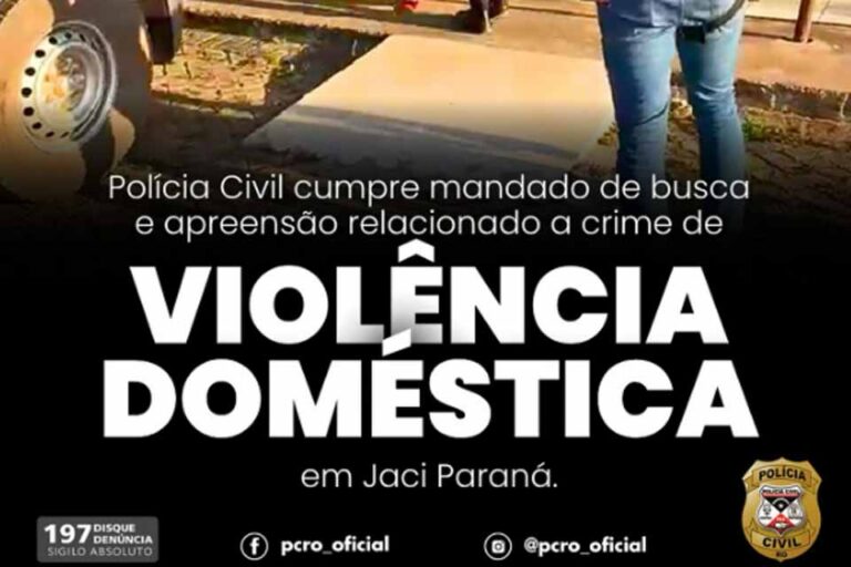 Polícia Civil cumpre mandado de busca e apreensão em caso de violência doméstica em Jaci Paraná