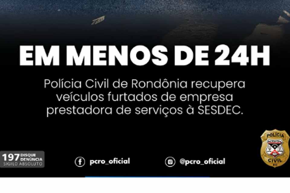 Polícia Civil recupera dois carros furtados de empresa contratada pela Sesdec