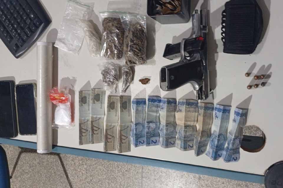 PM apreende drogas e arma em residência no bairro São Luiz, em Ariquemes