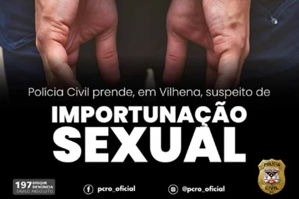 Homem é detido em Vilhena por suspeita de importunação sexual