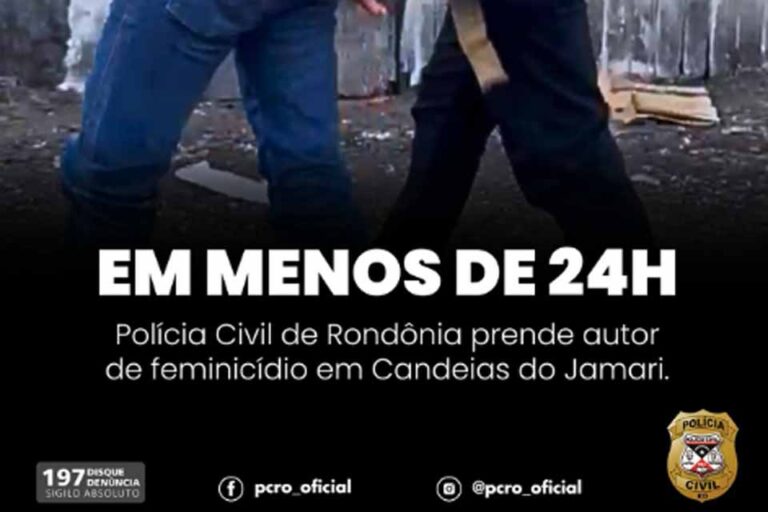 Polícia Civil prende suspeito de feminicídio em Candeias do Jamari