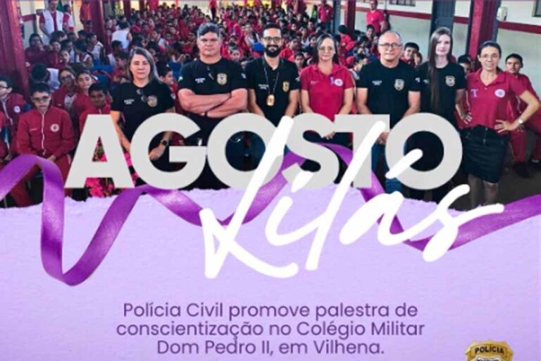 Polícia Civil realiza palestra sobre violência de gênero no Colégio Militar Dom Pedro II em Vilhena