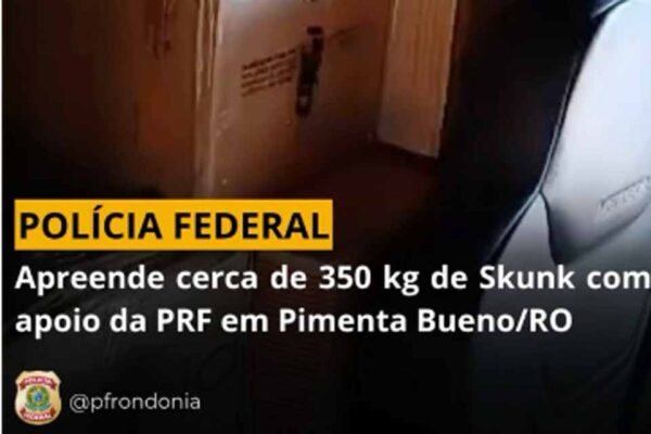 Polícia Federal apreende 349,5 kg de skunk em Pimenta Bueno