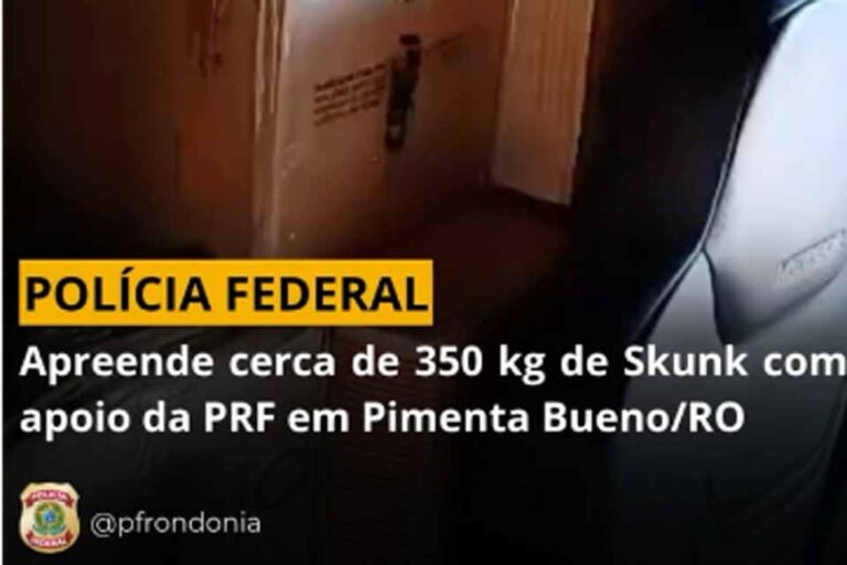 Polícia Federal apreende 349,5 kg de skunk em Pimenta Bueno