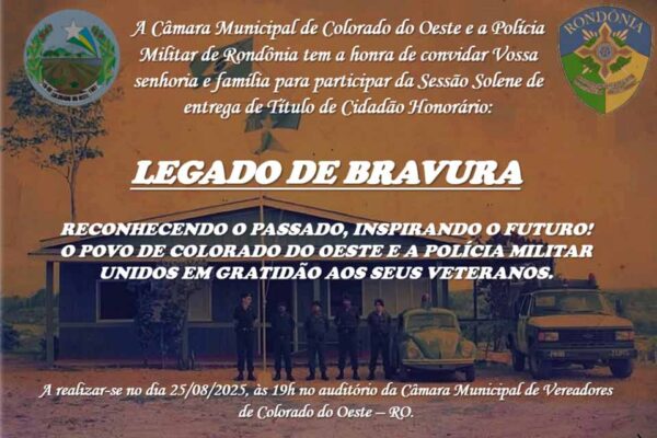 Câmara de Colorado do Oeste realiza homenagem a policiais militares da reserva