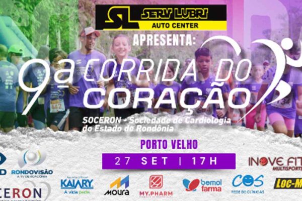 9ª Corrida do Coração acontece em setembro no Espaço Alternativo de Porto Velho
