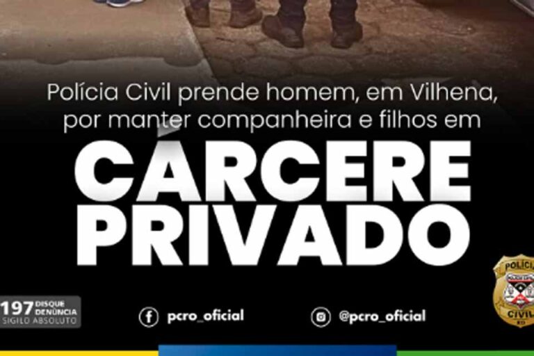 Homem é preso em flagrante por cárcere privado contra companheira e filhos em Vilhena