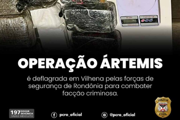 Operação Ártemis mobiliza forças de segurança em Rondônia contra facção criminosa