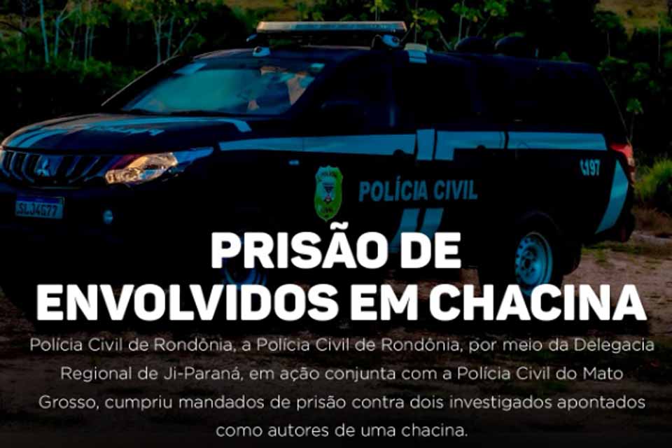 <div style="
                font-size: 18px;
                font-weight: bold;
                color: #0073aa;
                margin-bottom: 5px;
                text-transform: uppercase;
            ">FORAGIDOS CAPTURADOS</div>Polícia Civil prende dois investigados por chacina em Colniza (MT) após cinco anos