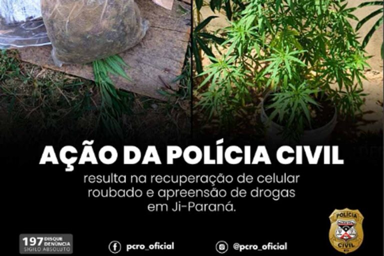 Polícia Civil recupera celular roubado e apreende drogas em Ji-Paraná