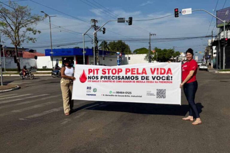 Pit Stop pela Vida orienta motoristas sobre doação de sangue e cadastro de medula óssea em Porto Velho