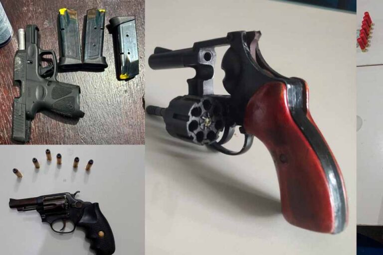 Polícia Militar apreende quatro armas em operações no fim de semana