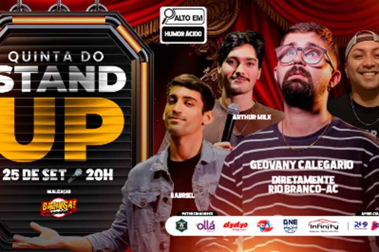 BAZINGA Comedy Show terá apresentação em Porto Velho com Geovany Calegário
