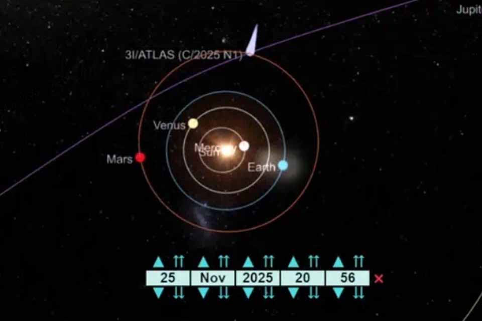 <div style="
                font-size: 18px;
                font-weight: bold;
                color: #0073aa;
                margin-bottom: 5px;
                text-transform: uppercase;
            ">MONITORADO</div>Cometa 3I/ATLAS atinge ponto mais próximo do Sol e pode cruzar caminho da sonda Europa Clipper