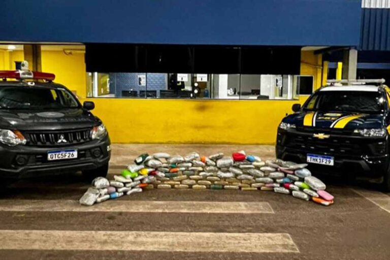 PRF apreende quase 69 quilos de drogas em caminhão em Pimenta Bueno