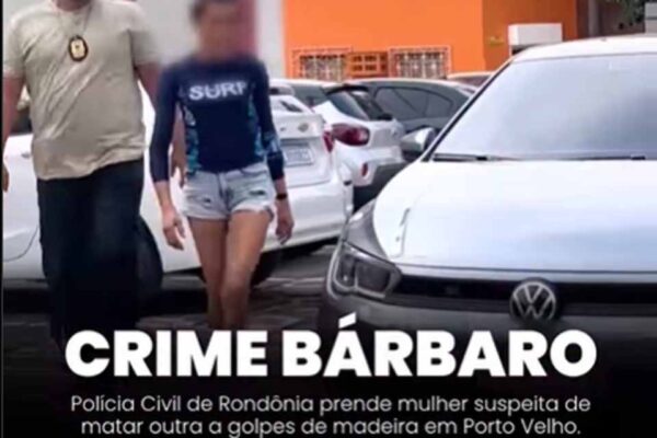Mulher é presa suspeita de homicídio cometido com pedaço de madeira em Porto Velho