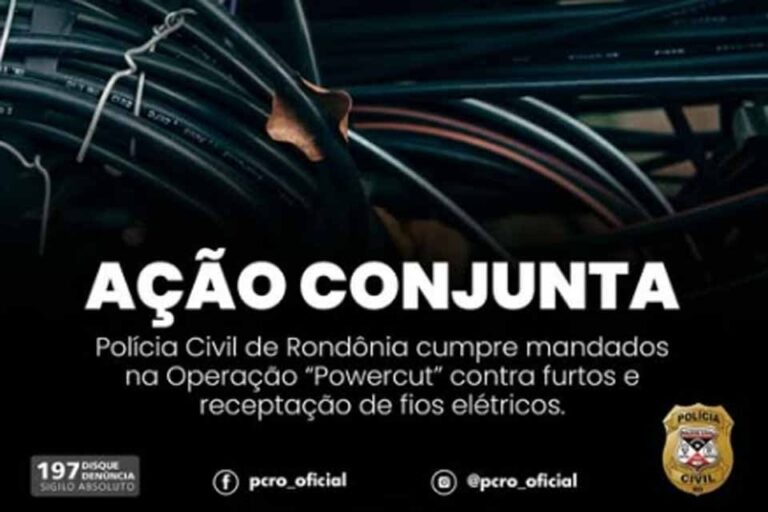 Polícia Civil de Rondônia participa de ação nacional contra furtos de fios elétricos