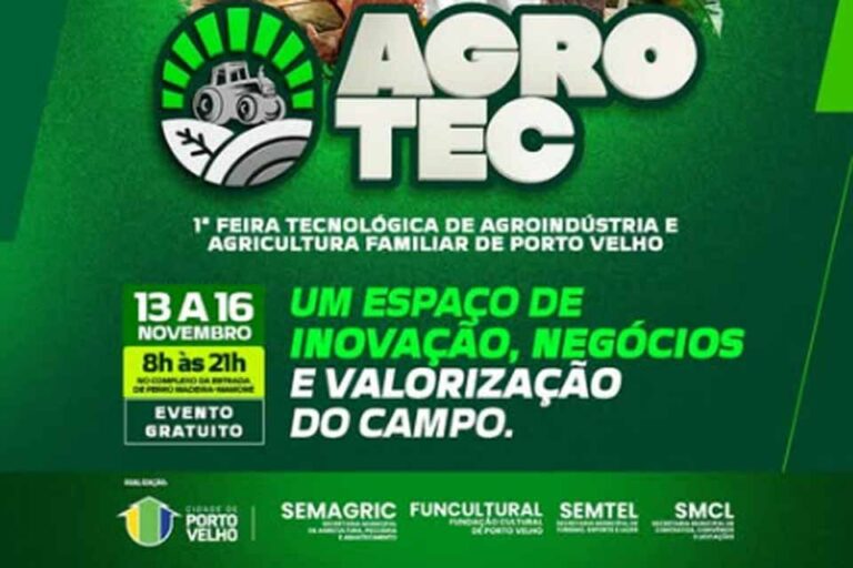 Prefeitura abre inscrições para expositores da Agrotec 2025 em Porto Velho