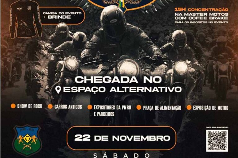 Motociclistas e Polícia Militar promovem passeio por pontos históricos de Porto Velho