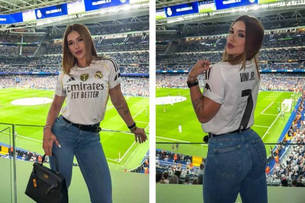Virginia Fonseca acompanha jogo do Real Madrid e volta a levantar rumores de romance com Vini Jr
