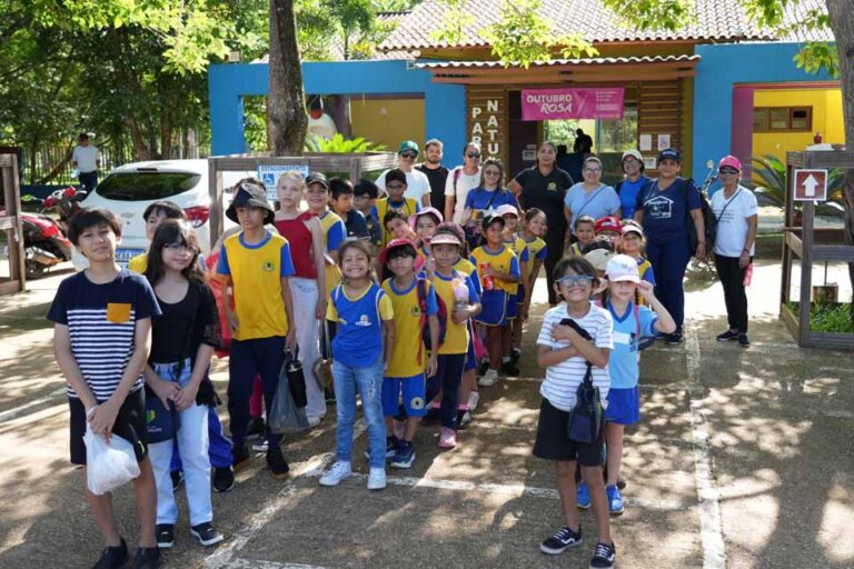 Alunos da Escola Bilíngue exploram o Parque Natural em atividade de educação ambiental