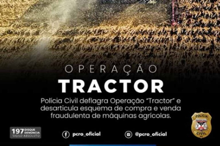 Polícia Civil realiza operação em Rondônia e investiga fraudes na comercialização de maquinários agrícolas