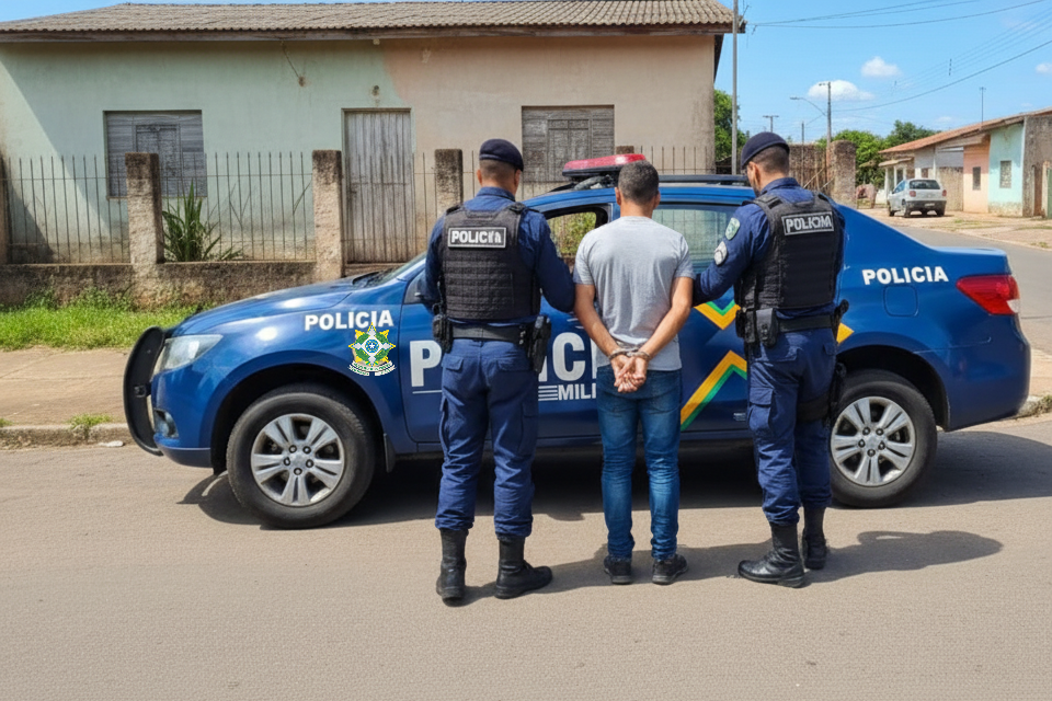 Homem com mandado de prisão é detido pela Polícia Militar em área rural de Cacoal