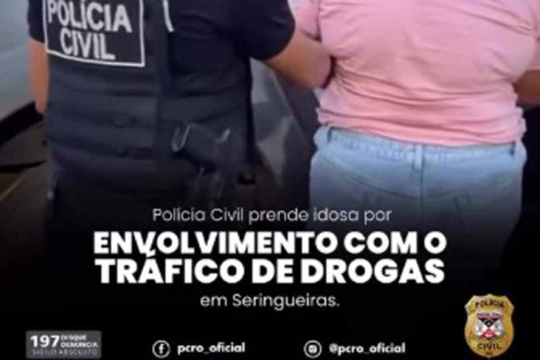 Polícia Civil prende idosa suspeita de tráfico de drogas em Seringueiras