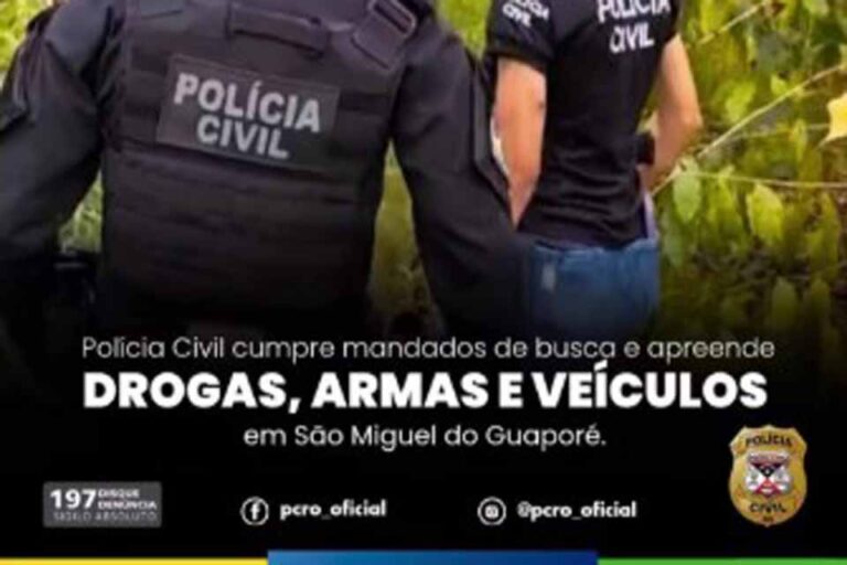 Polícia Civil realiza operação e prende duas pessoas em São Miguel do Guaporé