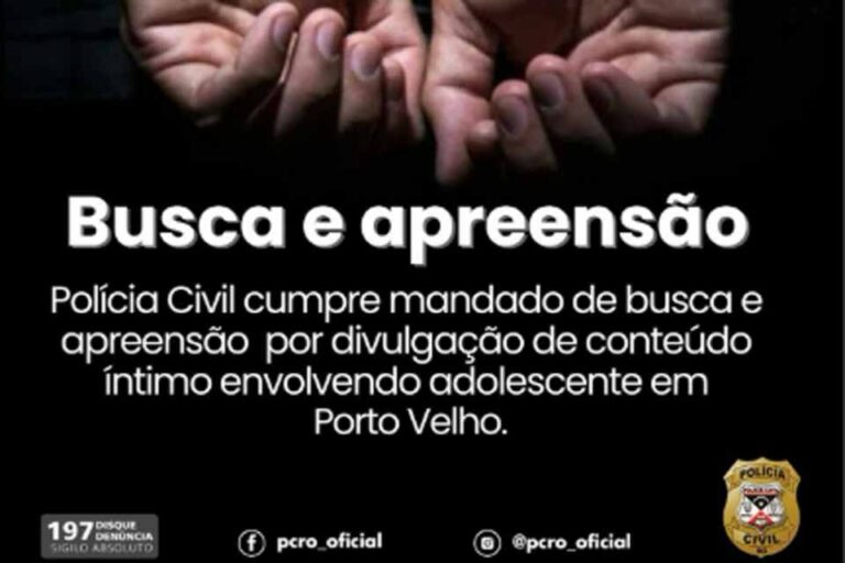 Polícia Civil cumpre mandado de busca e apreensão em apuração sobre divulgação de conteúdo íntimo