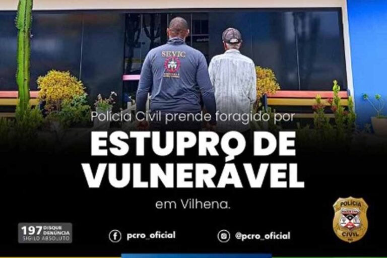 Polícia Civil prende em Vilhena homem procurado por estupro de vulnerável no Paraná
