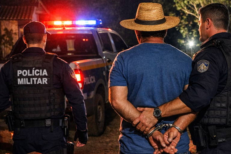 Suspeito é preso após disparos de espingarda e ameaça em propriedade rural de Chupinguaia