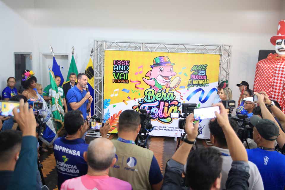 <div style="
                font-size: 18px;
                font-weight: bold;
                color: #0073aa;
                margin-bottom: 5px;
                text-transform: uppercase;
            ">BÉRA FOLIA</div>Carnaval 2026 de Porto Velho tem programação oficial e identidade visual lançadas no prédio do Relógio