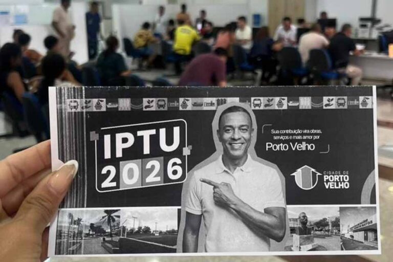 Descontos do IPTU 2026 por NFS-e já aparecem no boleto dos imóveis indicados em Porto Velho