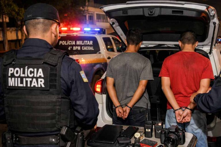 Ação rápida da Polícia Militar resulta em prisões e recuperação de objetos furtados em Cacoal
