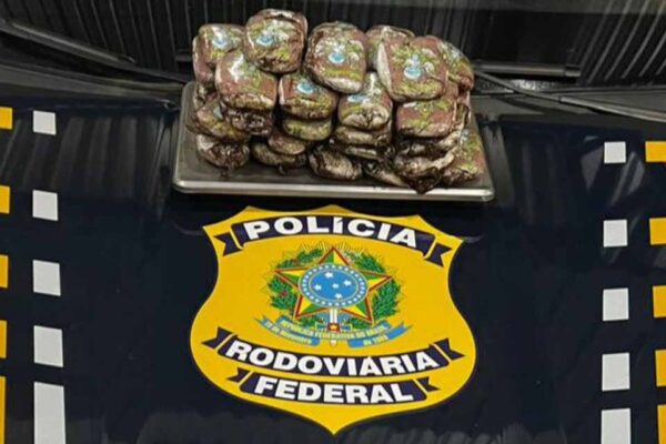 PRF apreende quase 4 kg de haxixe em ônibus interestadual na BR-364, em Pimenta Bueno