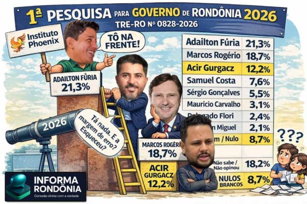 Pesquisa ao Governo de Rondônia mostra Fúria, Marcos Rogério, Acir Gurgacz e Samuel Costa entre os quatro primeiros