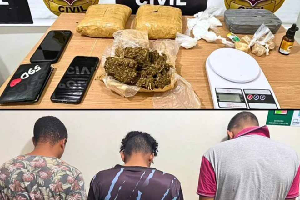 <div style="
                font-size: 18px;
                font-weight: bold;
                color: #0073aa;
                margin-bottom: 5px;
                text-transform: uppercase;
            ">TRÁFICO DE DROGAS</div>Ação conjunta prende três suspeitos por tráfico de drogas em Machadinho d’Oeste