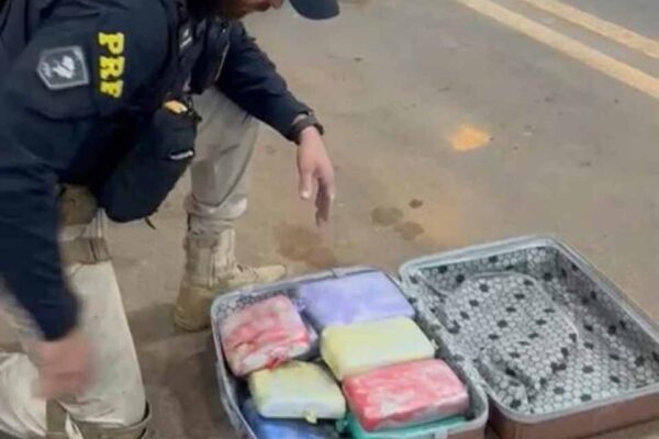 PRF apreende 10,74 kg de skunk em ônibus interestadual na BR-364, em Vilhena