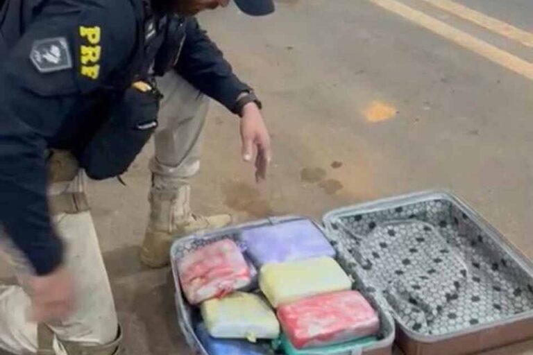 PRF apreende 10,74 kg de skunk em ônibus interestadual na BR-364, em Vilhena