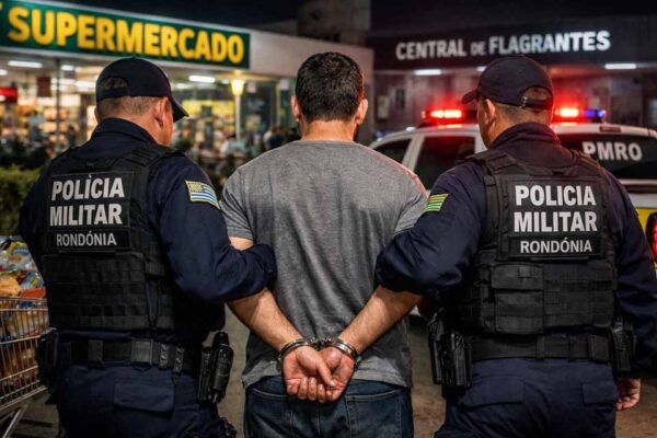 Suspeito de furto em supermercado é preso e levado à Central de Flagrantes em Porto Velho