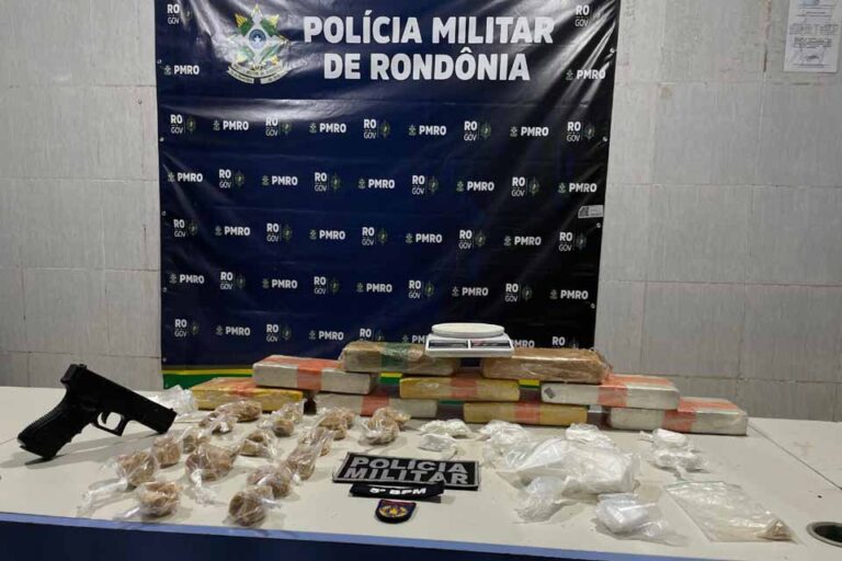 Mais de 10 kg de drogas são apreendidos pela PM e dois homens são presos por tráfico em Porto Velho