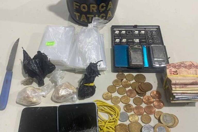 Polícia Militar prende três por tráfico e apreende drogas e R$ 623 no bairro Aponiã, em Porto Velho