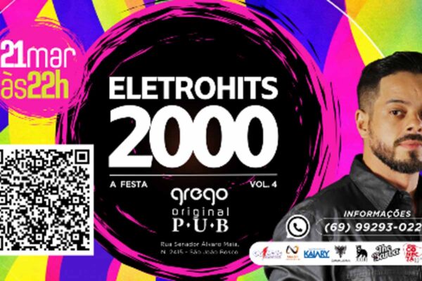 Festa Eletrohits 2000 Vol.4 acontece em Porto Velho com DJ Leudson no Grego Original