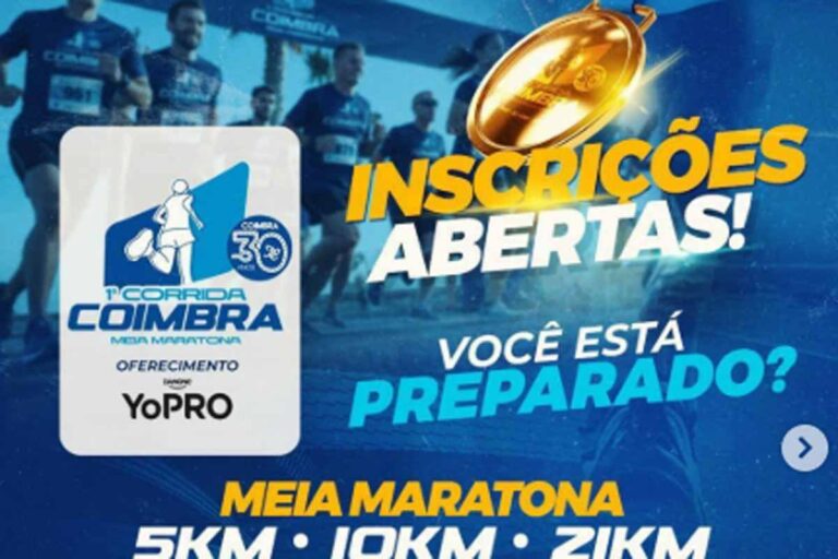 Últimas vagas para a Corrida Coimbra Meia Maratona 2026 estão disponíveis em Porto Velho